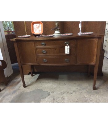 SOLD - Antique Serpentine Sideboard with Wood Inlay